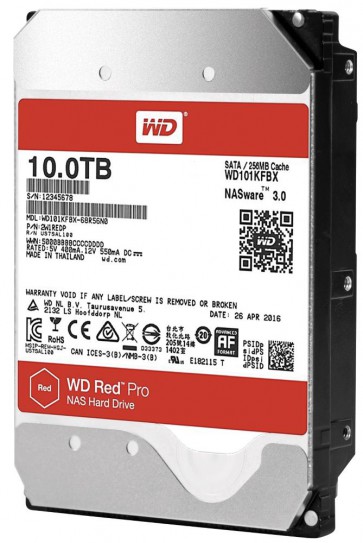 WD HDD RED Pro 10TB / WD101KFBX / SATA 6Gb/s / Interní 3,5" / 7200rpm / 256MB WD101KFBX