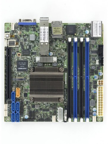 SUPERMICRO mini-ITX MB Xeon D-1541 (8-core), 4x DDR4 ECC RDIMM,6xSATA3.0, 1x PCI-E 3.0 x16, 2x10GbE RJ45,2x1GbE,IPMI MBD-X10SDV-8C-TLN4F-O