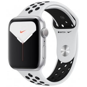 Apple Watch Nike Series 5 GPS, 44mm Silver Aluminium Case with Pure Platinum/Black Nike Sport Band mx3v2hc/a