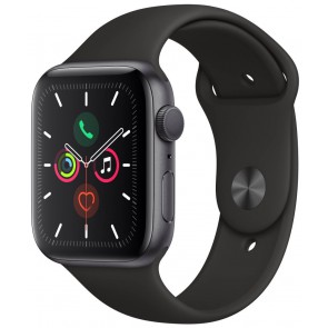 Apple Watch Series 5 GPS, 44mm Space Grey Aluminium Case with Black Sport Band mwvf2hc/a