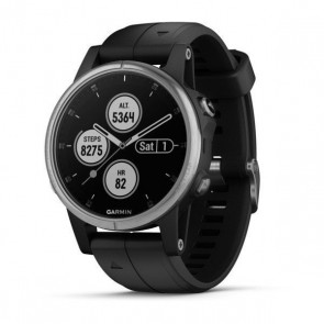 GARMIN GPS chytré hodinky fenix5S Plus Silver Optic, Black Band         010-01987-21